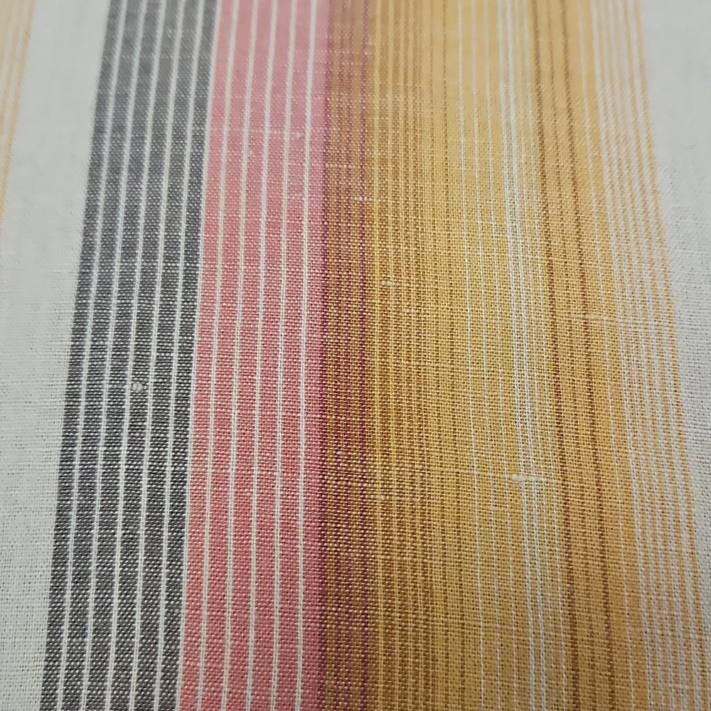 Lucky Brand Short Sleeve Button Up Shirt Linen Blend StripesMen's Large - Picture 15 of 15